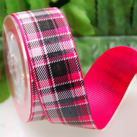 سفارشی چاپگر روبان روبان Tartan / Grid Ribbon تزئینات کمان برای لباس / هدایا