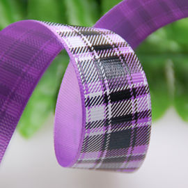 سفارشی چاپگر روبان روبان Tartan / Grid Ribbon تزئینات کمان برای لباس / هدایا