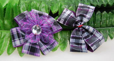 سفارشی چاپگر روبان روبان Tartan / Grid Ribbon تزئینات کمان برای لباس / هدایا