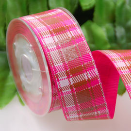 سفارشی چاپگر روبان روبان Tartan / Grid Ribbon تزئینات کمان برای لباس / هدایا