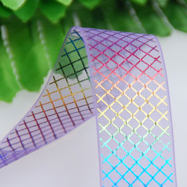 بسته بندی عطر رنگین کمان ارگانزا ریبون ، روبان 19 میلی متر طول محض Organza Ribbon