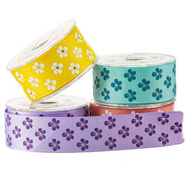 سفارشی گل و گلدونی روبان چاپی Grosgrain برای بسته بندی آرایشی