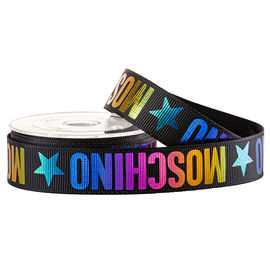 طلای رنگی رنگین کمان فویل فویل رنگ Grosgrain Ribbon برای بسته بندی هدایای تعطیل